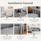 HOMERILLA Sectional Couch Covers for Sectional Sofa L Shaped Sofa Cover Blanket 2 Pieces L Shape Furniture Protector for Pets Dogs (Light Grey, X-Large)