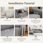 HOMERILLA 2 Piece Sectional Couch Cover for L Shape Sofa Light Grey XXXL