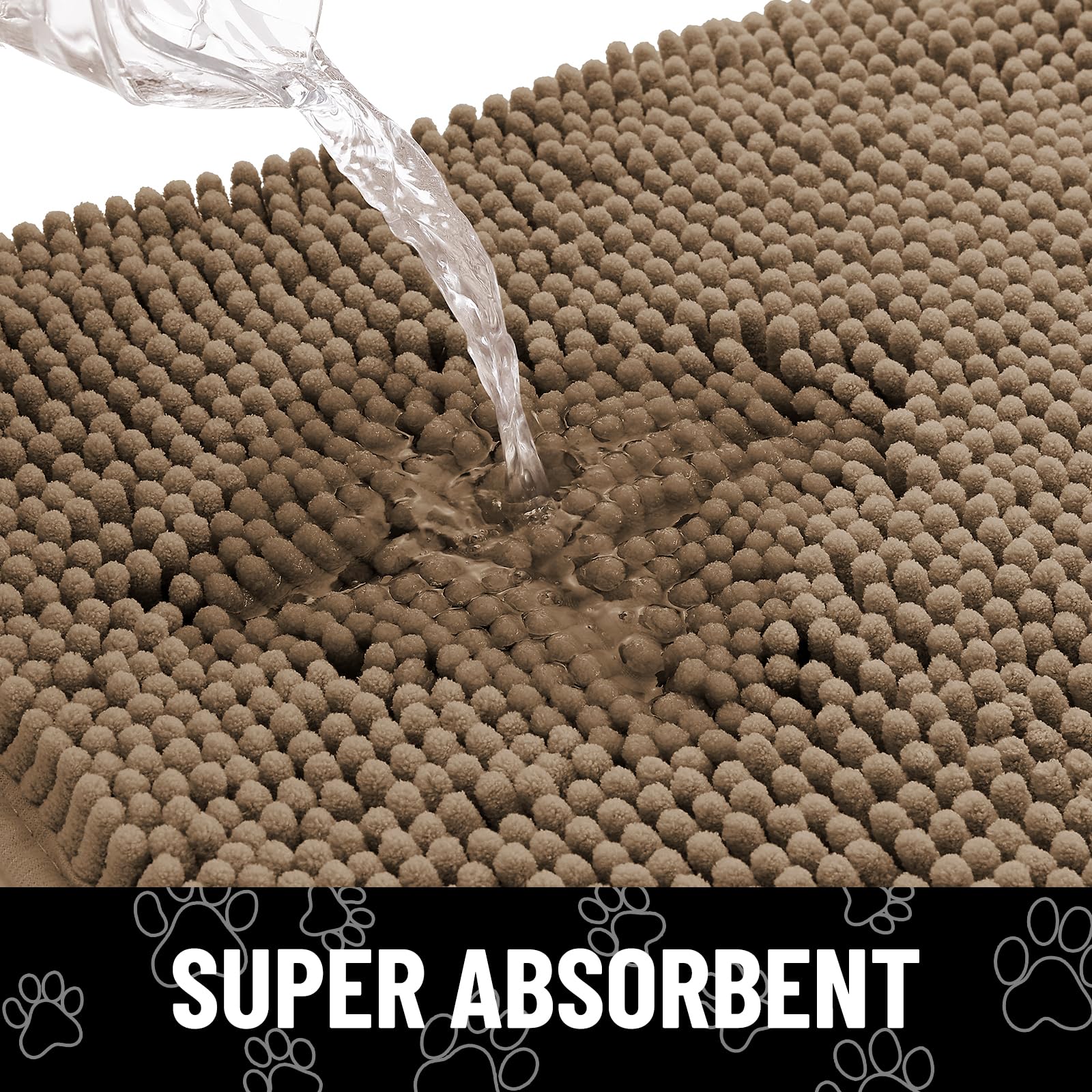Smiry Dog Door Mat for Muddy Paws, Absorbent Non Slip Dirt Trapper, 30x20