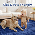 5x7 Area Rugs for Living Room Rug: Soft Fluffy Shag Blue Rugs for Bedroom, Non-Slip Large Fuzzy Plush Rug Indoor Floor Carpet for Nursery Kids Boys Girls Room, Dorms, Playroom, Modern Home Decor