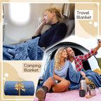 4 Pack Fleece Throw Blankets 50x60 Inches – 270 GSM Ultra Soft Flannel, Oeko-TEX Standard 100 Certified, Lightweight 3D Waffle Texture, No Shedding/Pilling, for Bed, Couch, Sofa, All Season (Blue)