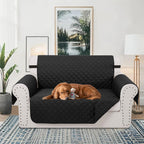 Luxshare Home Reversible 45" Small Loveseat Sofa Covers, Black/Black