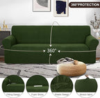 U-NICE HOME 4 Seater Stretch Couch Cover Sofa Cover Washable Sofa Slipcover Furniture Protector for 3 Cushion Couch Sofa Pet Friendly, Bronze Green