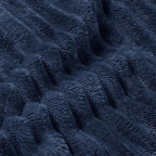 BEDELITE Fleece Blanket Queen Size – 3D Ribbed Jacquard Soft and Warm Decorative Fuzzy Blankets – Cozy, Fluffy, Plush Lightweight Throw Blankets for Couch, Bed, Sofa(Navy Blue, 90x90 inches)