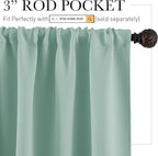 RYB HOME Short Blackout Curtains for Small Window, Sunmmer Heat Light Blocking Privacy Protection Curtains for Sunroom Laundry Room Stair Window, Width 52 by Length 36, Aqua, Set of 2