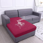 hyha Waterproof Sectional Couch Covers, Non Slip Sofa Couch Cushion Covers L Shape, Thick Stretch Jacquard Fabric, Washable Sofa Slipcovers with Elastic Bottom (1 Piece for Chaise, Wine Red)