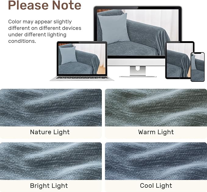 Sectional Couch Covers, 2 Pieces Washable L Shaped Couch Covers Sofa Blanket for Dogs Pet Friendly Sectional Sofa Slipcovers Furniture Covers,71"x 102"+ 71"x 110",(Large,Dusty Blue)