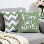 Hexagram Geometric Sage Green Pillow Covers 18x18 Set of 4, Decorative Outdoor Boho Modern Throw Pillow Covers, Home Sweet Home Farmhouse Cushion Case for Couch Sofa Bedroom Indoor Decor(No Insert)