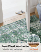 AMADA HOMEFURNISHING 2'6"x8' Washable Area Rug, Low-Profile Entryway Rug with Non-Slip Backing & Durable Edge Binding, Vintage Rug Pattern, Small Rugs for Entryway, Kitchen & Living Room