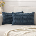 MIULEE Corduroy Decorative Throw Pillow Covers 20x20 Crimson Pack of 2