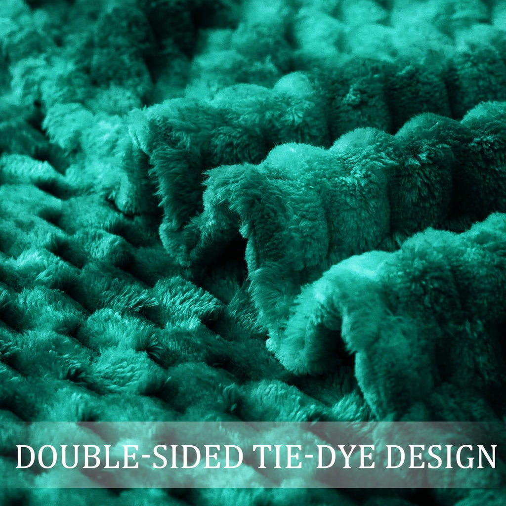 Exclusivo Mezcla 3D Fleece Twin Size Blanket for Bed, Tie-dye Teal