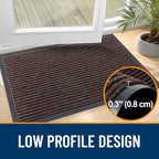 OLANLY Front Door Mat Indoor Outdoor Entrance, Waterproof Heavy Duty Doormat, Fade Resistant, Low Profile, Easy Clean Patio Porch Welcome Floor Mats for Entry, 35x23, Tan