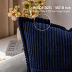 MIULEE Decorative Throw Pillow Covers for Couch 18x18 Inch Navy Blue 2 Pack