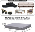 Outdoor Cushion Covers Set,8PCS Patio Furniture Couch Seat Slipcovers, Replacement for Sofa Sectional Chair(Cover，Only)