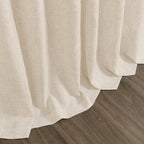 Nanspring Extra Long 120 Inch Curtains for Living Room Cream Beige Linen Light Filtering Semi Sheer Curtain Back Tab Modern Farmhouse Decor Floor to Ceiling High Window for Bedroom 52x120, 2 Panels