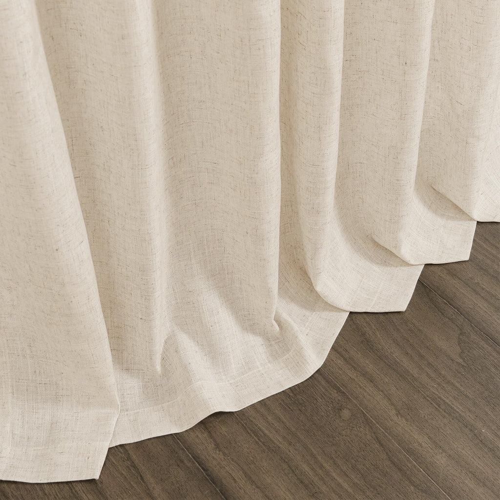 Nanspring 102 Inch Long Curtains for Living Room Cream Beige Linen Light Filtering Semi Sheer Curtain Back Tab Modern Farmhouse Decor Floor to Ceiling Coastal Drapes for Bedroom 52x102, 2 Panels