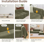 Sectional Couch Covers, 2 Pieces Washable L Shaped Couch Covers Sofa Blanket for Dogs Pet Friendly Sectional Sofa Slipcovers Furniture Covers,71"x 110"+ 71"x 118",(X-Large,Green)