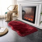 EasyJoy Ultra Soft Fluffy Shaggy Area Rug Faux Fur Rug Chair Cover Seat Pad Fuzzy Area Rug for Bedroom Floor Sofa Living Room (2 x 4 ft Sheepskin, Burgundy)