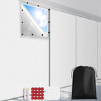 FADOTY Blackout Curtains for Bedroom, Portable 100% Black Out Window Cover Film, Cuttable Blackout Shades Fabric Sheet, No Drill Window Blinds, Sun Heat Light Blocker for Travel Media Dorm, 57'' W