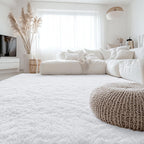OLANLY 8x12 Machine Washable Large Area Rugs for Living Room, Bedroom, Soft Fluffy Shaggy Bedside Rug, Indoor Floor Carpet for Kids Girls and Boys, Dorms, Nursery, Home Decor Aesthetic, White