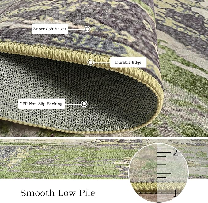 Toneed 4x6 Washable Non Slip Abstract Area Rugs for Bedroom Living Room