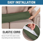 H.VERSAILTEX Super Stretch Individual Seat Cushion Covers Sofa Covers Couch Cushion Covers Slipcover Sets Thick Jacquard Textured Twill Fabric (1 Piece Loveseat Cushion Cover, Bronze Green)