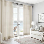 Nanspring Vanilla Linen Curtains for Living Room 72 Inches Long Luxury Light Filtering Semi Sheer Curtain Back Tab Modern Farmhouse Decor Elegant Coastal Drapes for Bedroom Office 52x72, 2 Panels