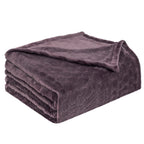 TOONOW Fleece Blanket Super Soft Cozy Throw Blanket 50" x 60", Lightweight Fuzzy Comfy Textured Flannel Blanket Warm Plush Throw Blankets for Couch, Sofa, Bed, Purple