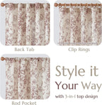 jinchan Linen Blend Curtain Floral Curtains for Living Room 90 Inch Length Farmhouse Brick Red Printed Curtain Rod Pocket Back Tab Peony Flower Patterned Drapes Curtains Set 2 Panels