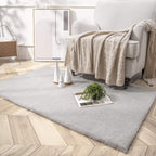 Ashler HOME DECO Ultra Soft Faux Rabbit Fur Chair Couch Cover Area Rug for Bedroom Floor Sofa Living Room Grey Rectangle 3 x 5 Feet