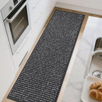 BEQHAUSE Kitchen Runner Rugs 24"x72", Non-Slip Kitchen Mats for Floor, Super Absorbent and Stain Resistant Kitchen Rug, Machine Washable Rugs for Kitchen, Hallway, Laundry & Sink, Charcoal