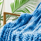 Exclusivo Mezcla Fleece Throw Blanket for Couch, Extra Large Fuzzy Tie-dye Cobalt Blue Bed Blankets, Soft Cozy Plush Sofa Throws for All Seasons, 50x70 Inches