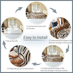 MYSKY HOME Couch Cover for Dogs, Washable Couch Covers, Sofa Covers for Sectional Sofa, Couch Cover 2 Cushion Sofa Dogs Furniture Protector, Chenille Sofa Covers for Pets, 71"x118", Abstract Coffee
