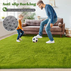8x10 Area Rugs for Living Room: Fluffy Shag Soft Washable Rug Large Fuzzy Plush Indoor Carpet for Bedroom Nursery Playroom Kids Girls Boys Room (Grass Green, 8'x10')