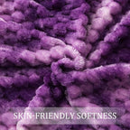 Exclusivo Mezcla Fleece Throw Blanket for Couch, Extra Large Fuzzy Tie-dye Purple Bed Blankets, Soft Cozy Plush Sofa Throws for All Seasons, 50x70 Inches