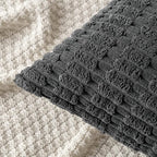 MIULEE Pack of 2 Corduroy Decorative Lumbar Throw Pillow Covers 20x12 Inch Soft Boho Striped Pillow Covers Modern Farmhouse Home Decor for Sofa Living Room Couch Bed Dark Grey