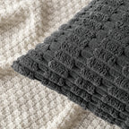 MIULEE Lumbar Corduroy Decorative Throw Pillow Covers 12x20 Dark Grey