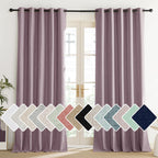 NICETOWN Chaise Mauve Vintage Linen 100% Blackout Curtains for Living Room, Thermal Insulated Curtains 102“ Long, Noise Reducing Window Treatment Drapes for Home Office, 62" Wide Per Panel, Set of 2