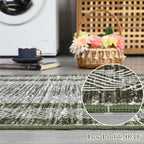 GarveeHome Modern Geometric Area Rug 2x3 Distressed Bordered Washable Small Carpet