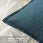 MIULEE Decorative Linen Pillow Covers 18x18 Inch Blue Boho Farmhouse Neutral Couch Throw Pillows for Bed Pack of 2 Accent Coastal Modern Pillowcase Summer Sofa Livingroom Home Decor