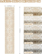 Carpet Runners for Hallway 12ft, Non-Slip Long Bathroom Rugs Runner for Kitchen, Living Room, Soft Vintage Washable Rug for Entryway, Thin Floor Mat for Dining Room(Cream/Beige,2.5'x12')