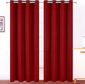 LEMOMO Blackout Curtains 66 x 95 inch/Red Curtains Set of 2 Panels/Thermal Insulated Room Darkening Bedroom Curtains