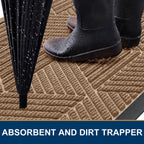 Smiry Front Door Mat Outside Entrance, Low Profile Rubber Doormat, 59x23