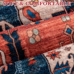 SERISSA 4x6 Washable Non Slip Boho Area Rug for Bedroom，Rust