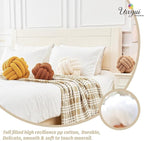 Uvvyui Knot Pillow Ball, Soft Home Decorative Pillows, Round Throw Pillow, Handmade Knotted Plush Pillow, Round Boucle Pillow Cushion (11 Inches Light Grey)