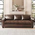 ANARACHON Leather Look Couch Cushion Covers Sofa Seat Slipcovers Sets Couches Furniture Protector for Sectional Armchair Loveseat Pets Kids Stretch Spandex Fabric (2 Cushion Sofa, Dark Brown)