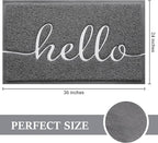 BeneathYourFeet Door Mat (36"x24",Dark Grey), Welcome Mat Low Profile Front Doormat Non Slip Mats for Entryway, Patio, High Traffic Areas