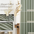 Desert Sage Linen 144 Inch Curtains for Living Room Light Filtering Semi Sheer Curtain Back Tab Rustic Farmhouse Decor Elegant Soft Drapes Floor to Ceiling High Window for Bedroom 52x144, 2 Panels