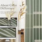 Desert Sage Linen Curtains for Living Room 105 Inches Long Light Filtering Semi Sheer Curtain Back Tab Rustic Farmhouse Decor Elegant Luxury Boho Drapes for Bedroom Dinner Room 52x105, 2 Panels