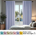 Deconovo Rod Pocket and Back Tab Blackout Curtains for Living Room Thermal Insulated Room Darkening Curtains 42Wx95L Inch Light Purple 2 Panels